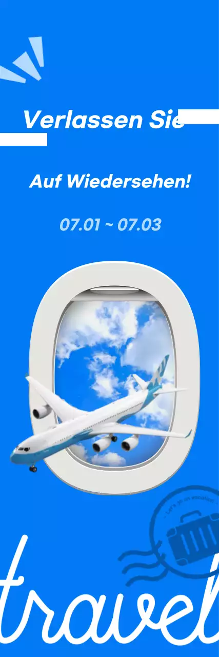 Blauer einfacher Reiseurlaub