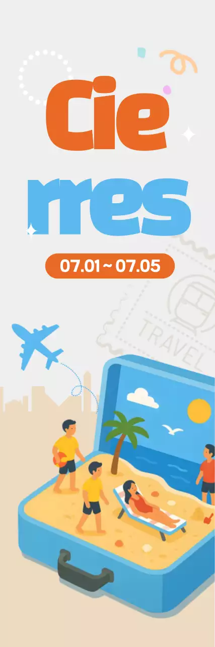 Aviso de vacaciones simple en beige