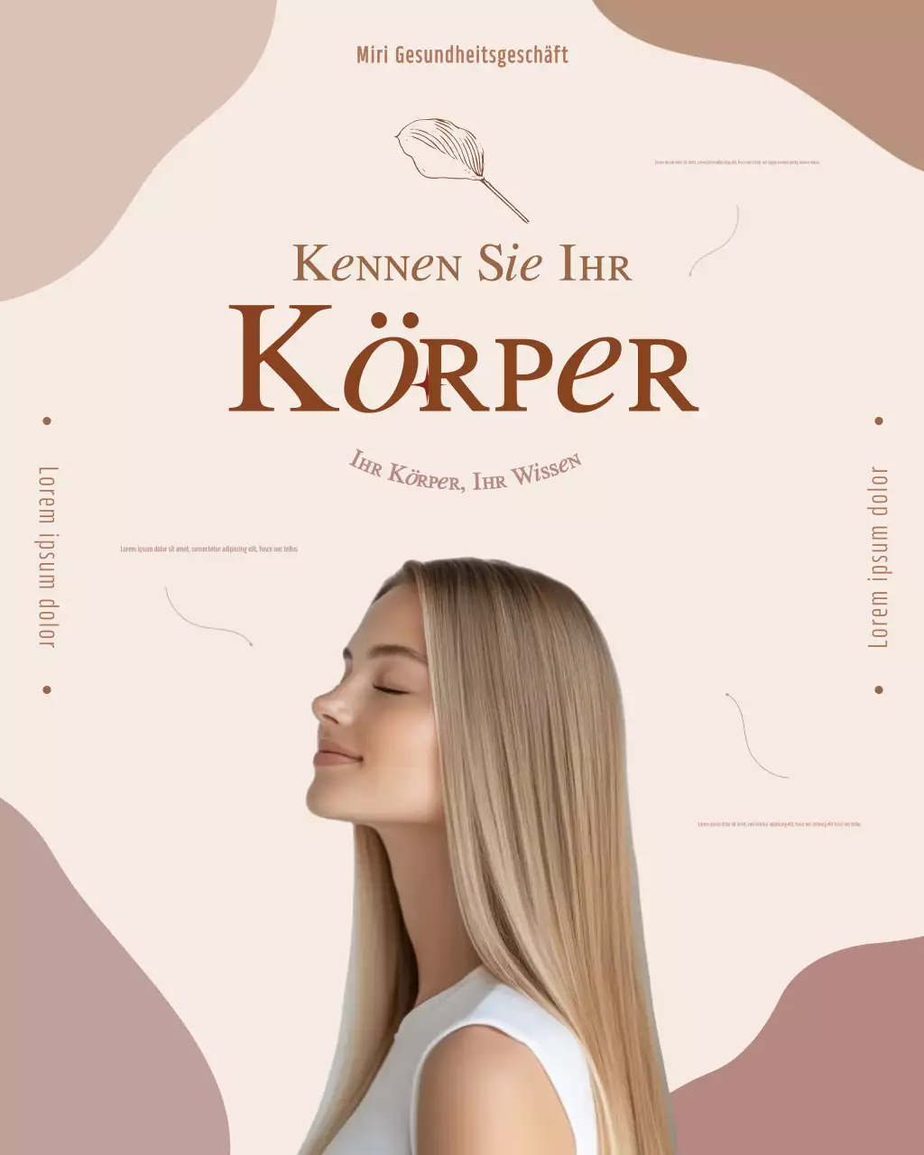 Instagram-Beitrag zu einem beigefarbenen minimalistischen Gesundheitsratgeber