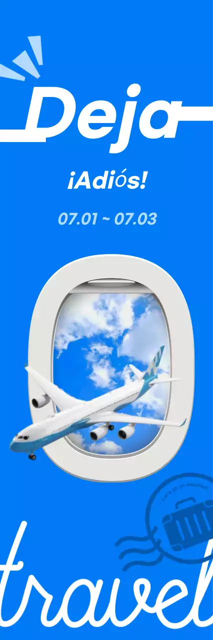 Vacaciones de viaje sencillas y azules