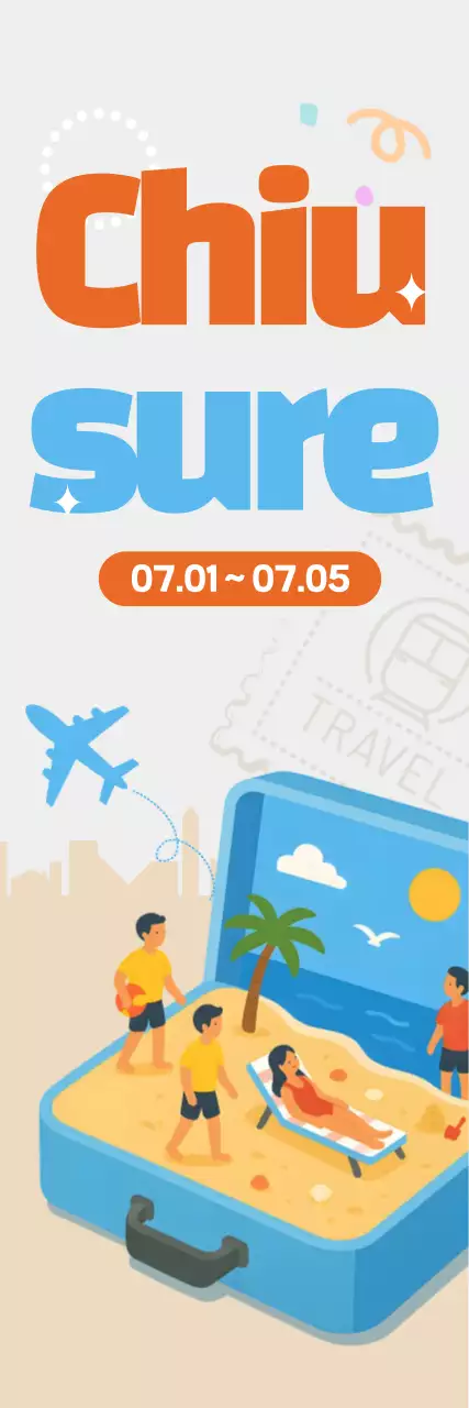 Avviso di vacanza semplice beige