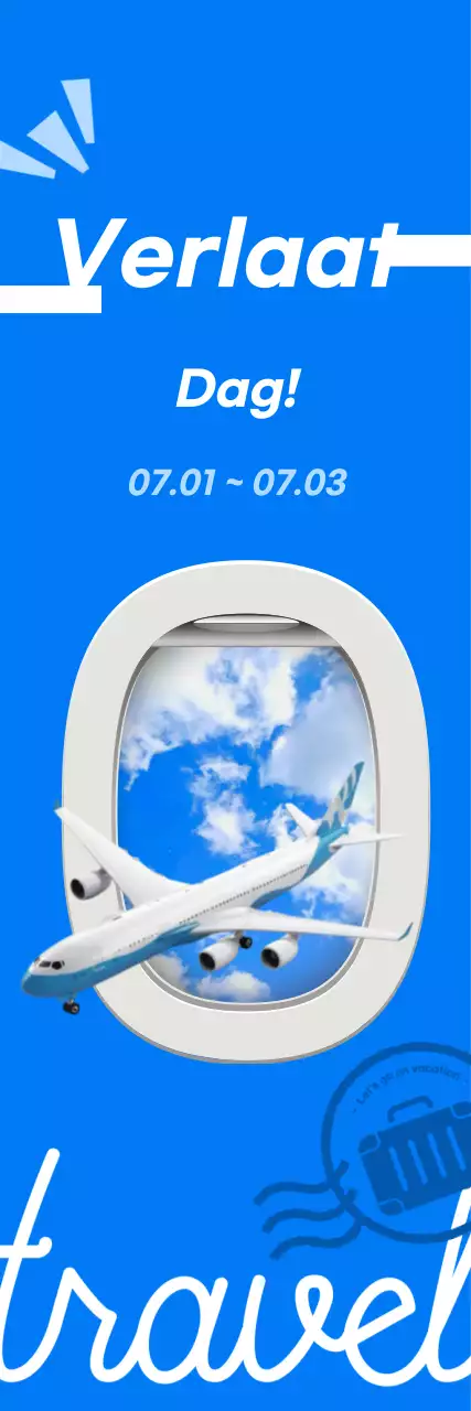 Blauwe Eenvoudige Reisvakantie