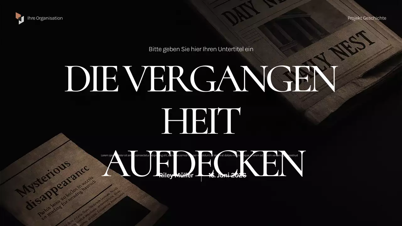 Schwarze Vintage-Geschichte Präsentation