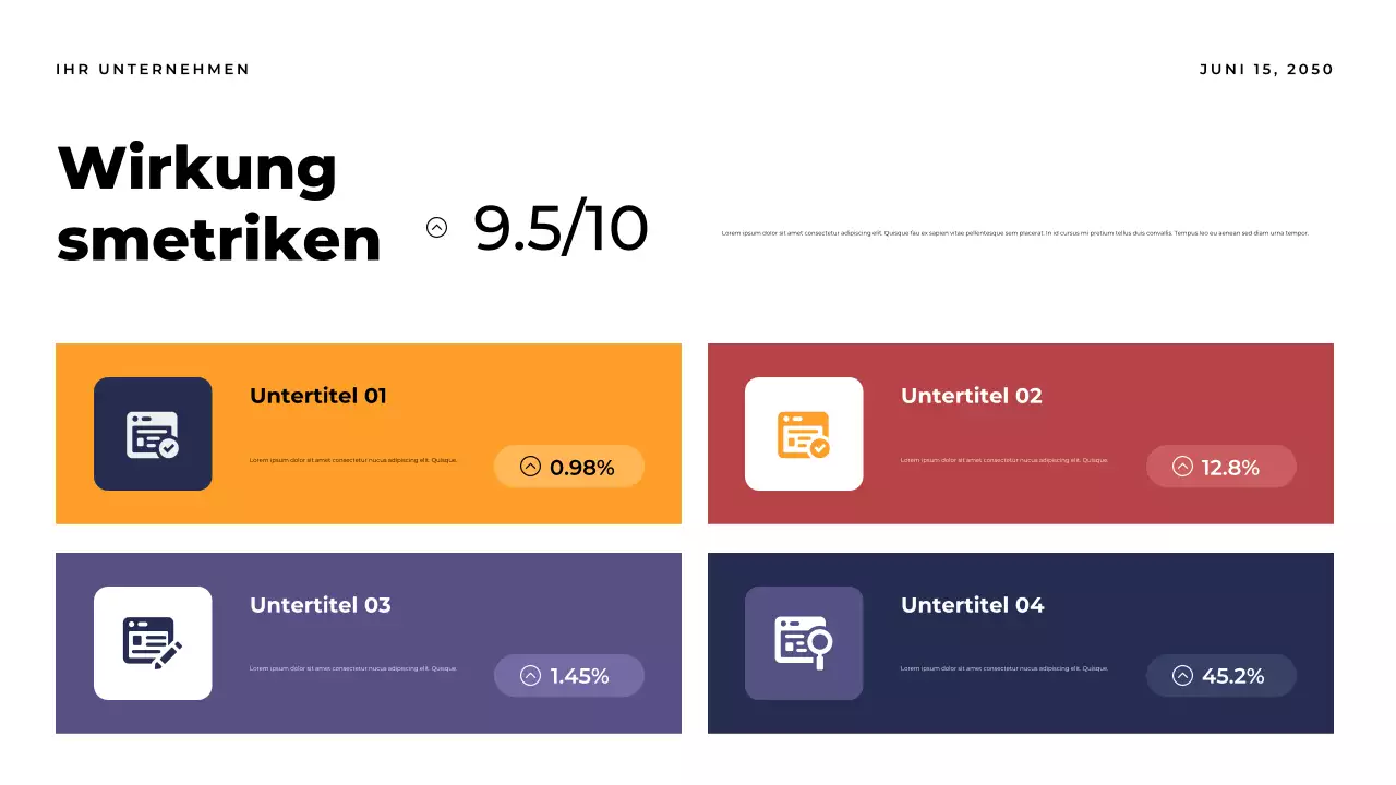 Orangefarbene moderne Berichtsdokumentpräsentation