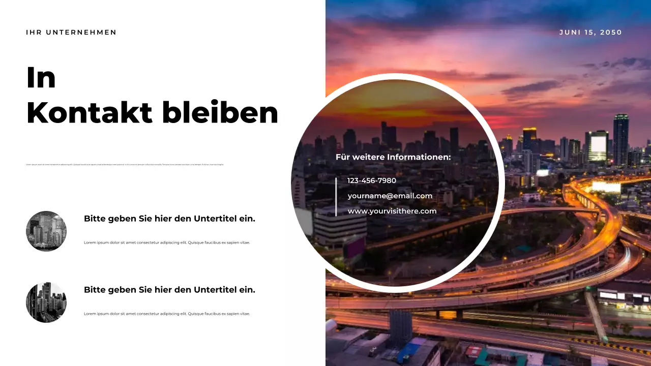 Orangefarbene moderne Berichtsdokumentpräsentation