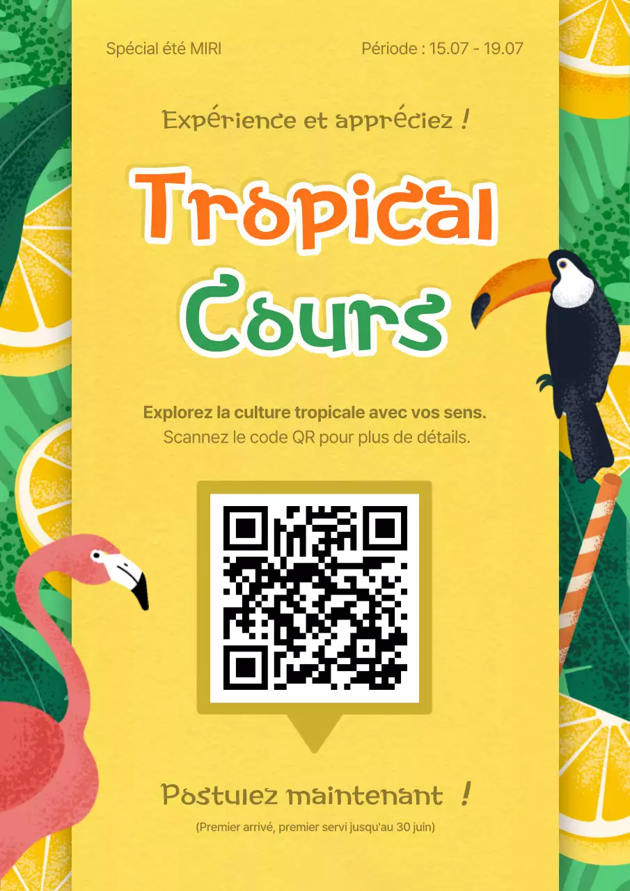 Recrutement Expérience Culture Tropicale Jaune