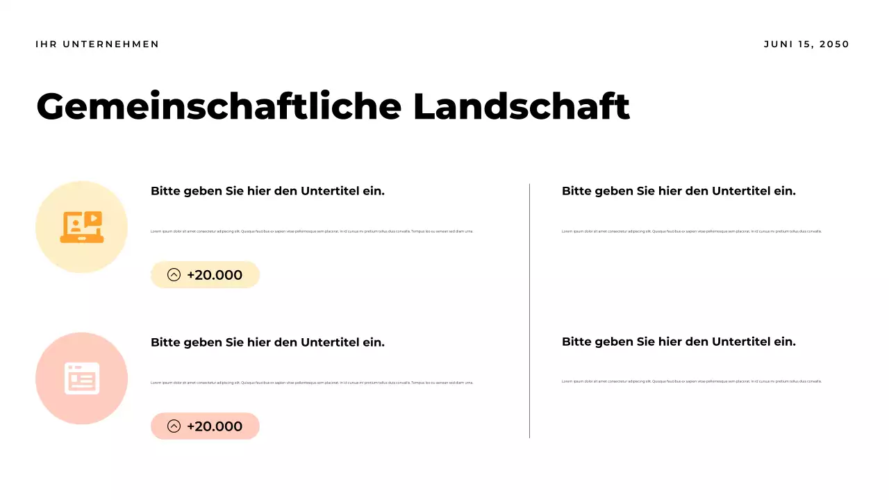 Orangefarbene moderne Berichtsdokumentpräsentation