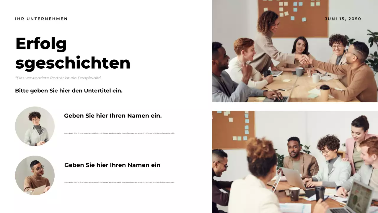 Orangefarbene moderne Berichtsdokumentpräsentation