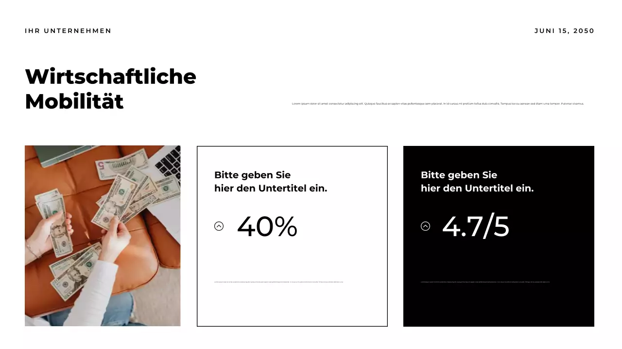 Orangefarbene moderne Berichtsdokumentpräsentation