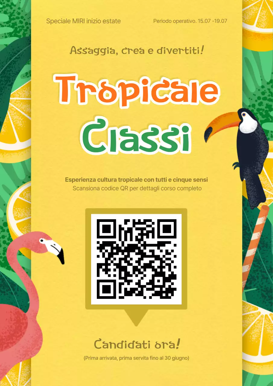 Esperienza di cultura tropicale gialla - Reclutamento