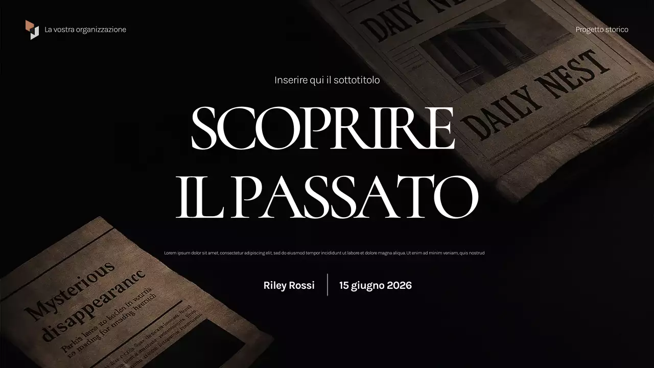 Presentazione della storia dell'annata nera