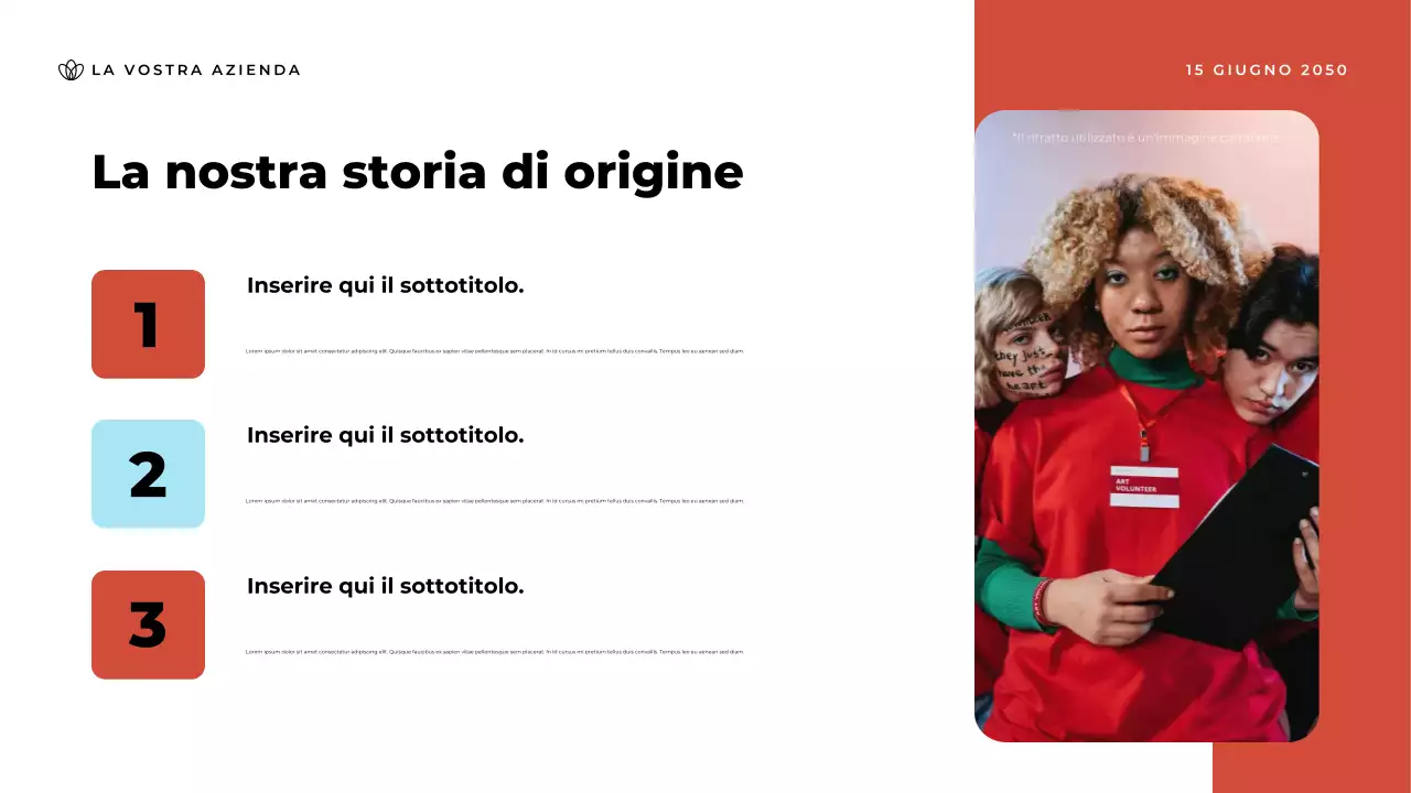 Presentazione dell'annuncio della comunità Blue Modern