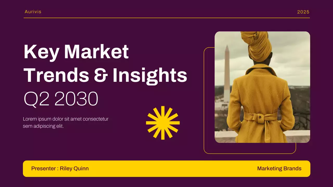 Purple Yellow Modern Market Trends Report Presentation