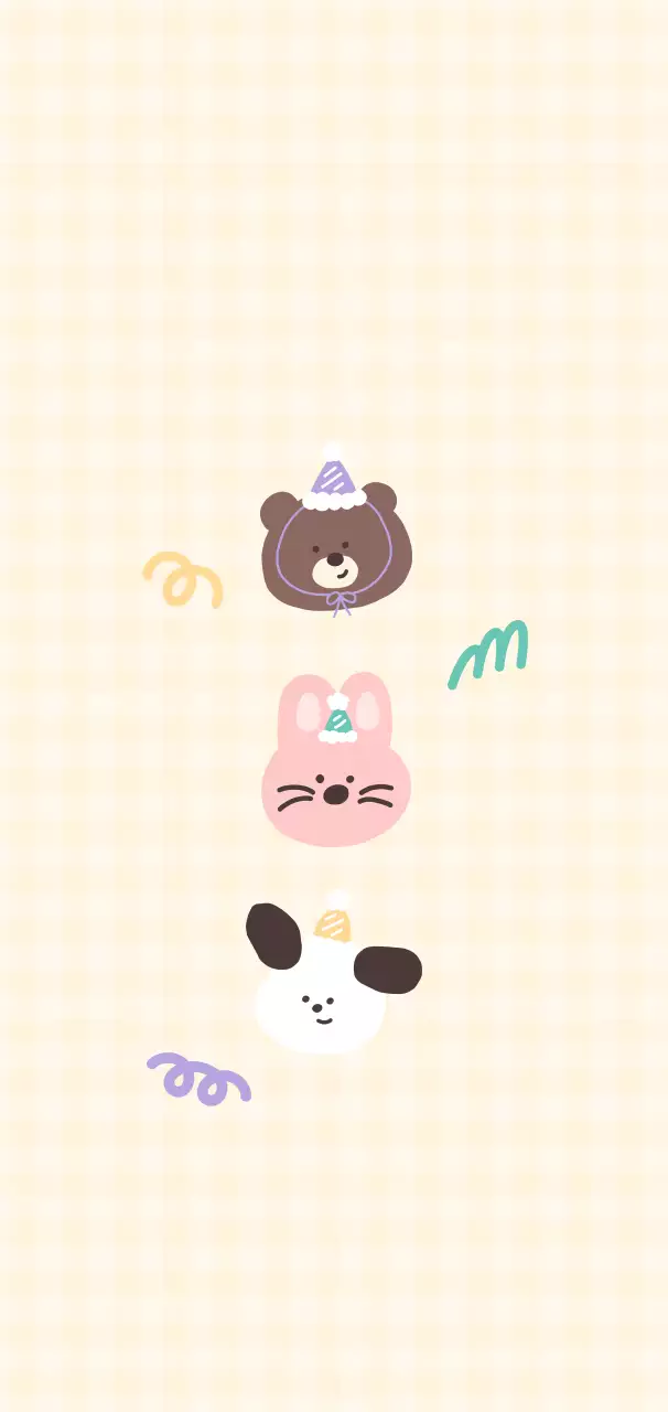 ベージュ かわいい 動物 ポスター