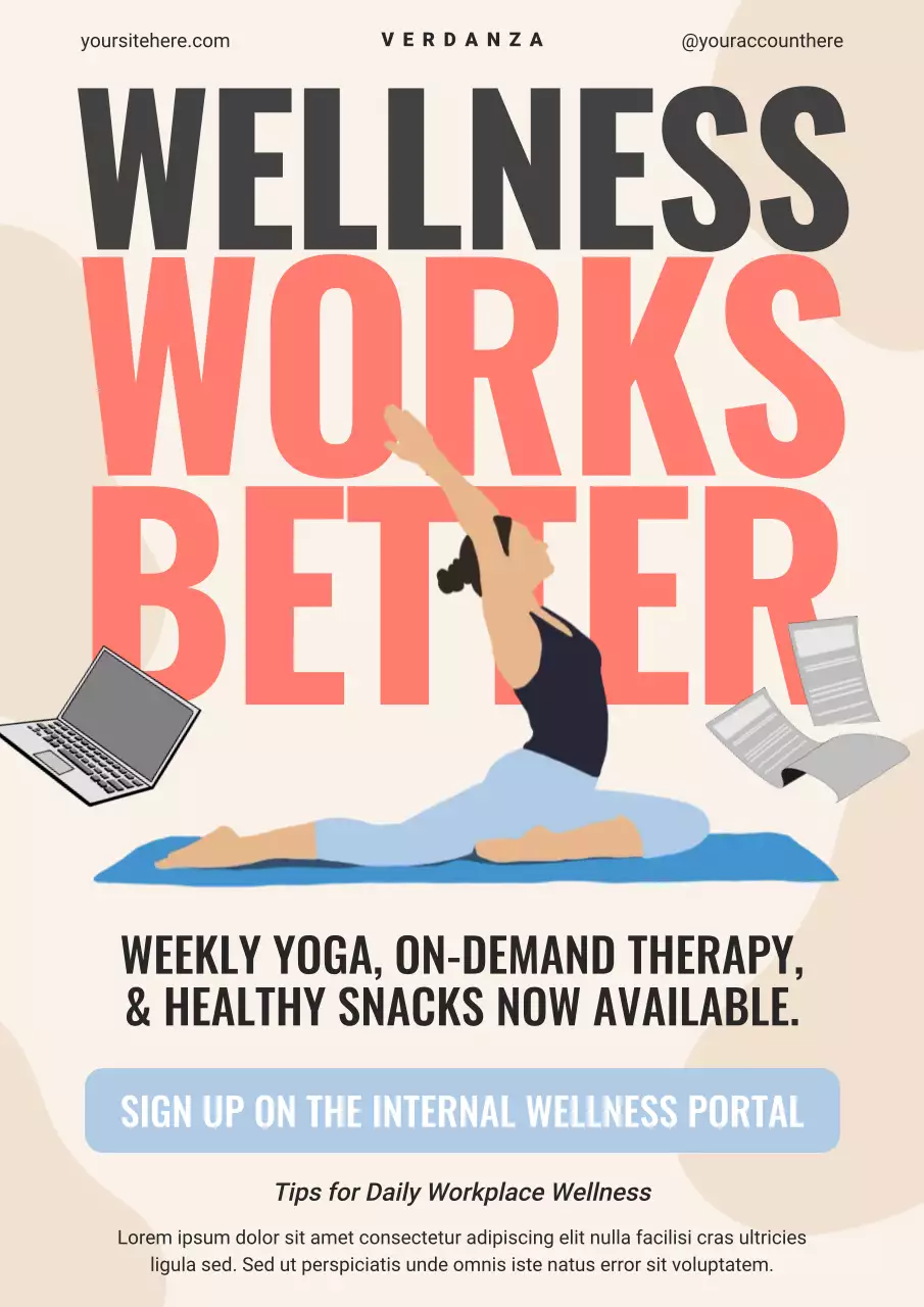 Beige Modern Wellness Program Promotion Poster