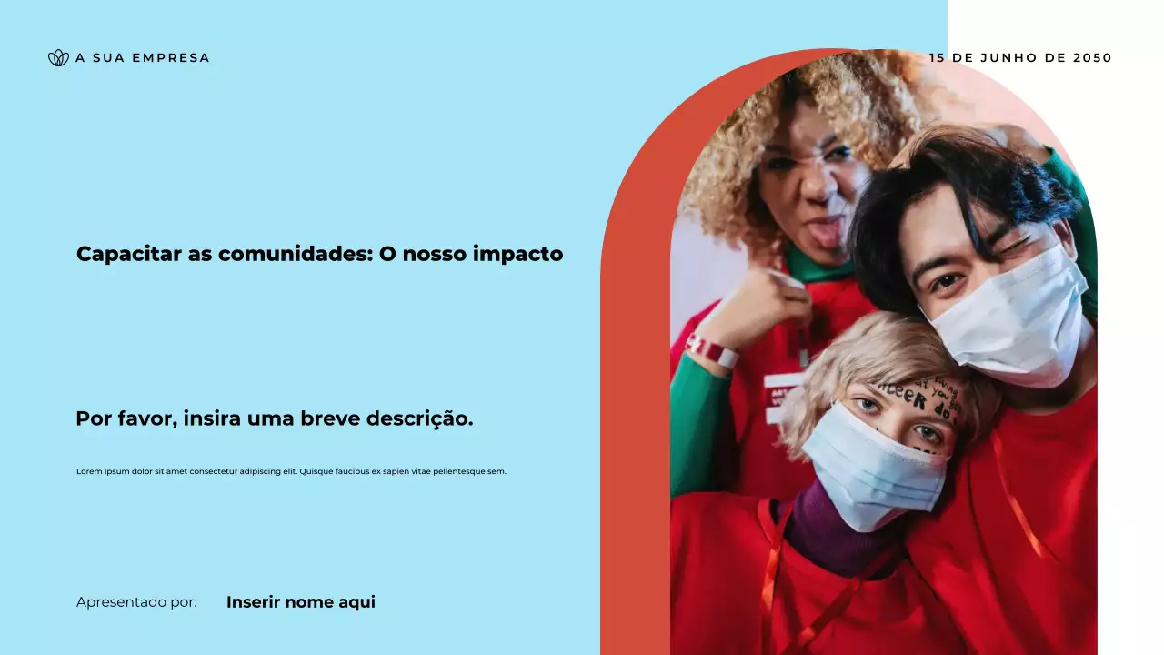 Apresentação do anúncio da comunidade Blue Modern