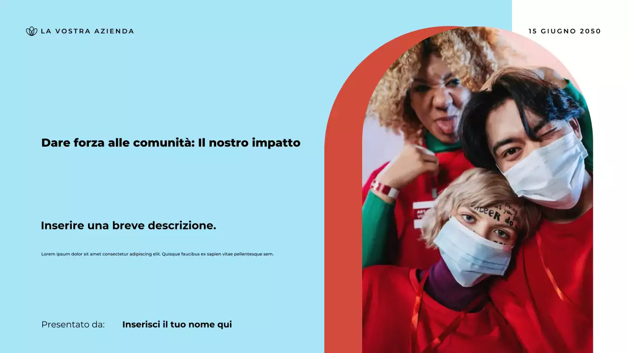 Presentazione dell'annuncio della comunità Blue Modern