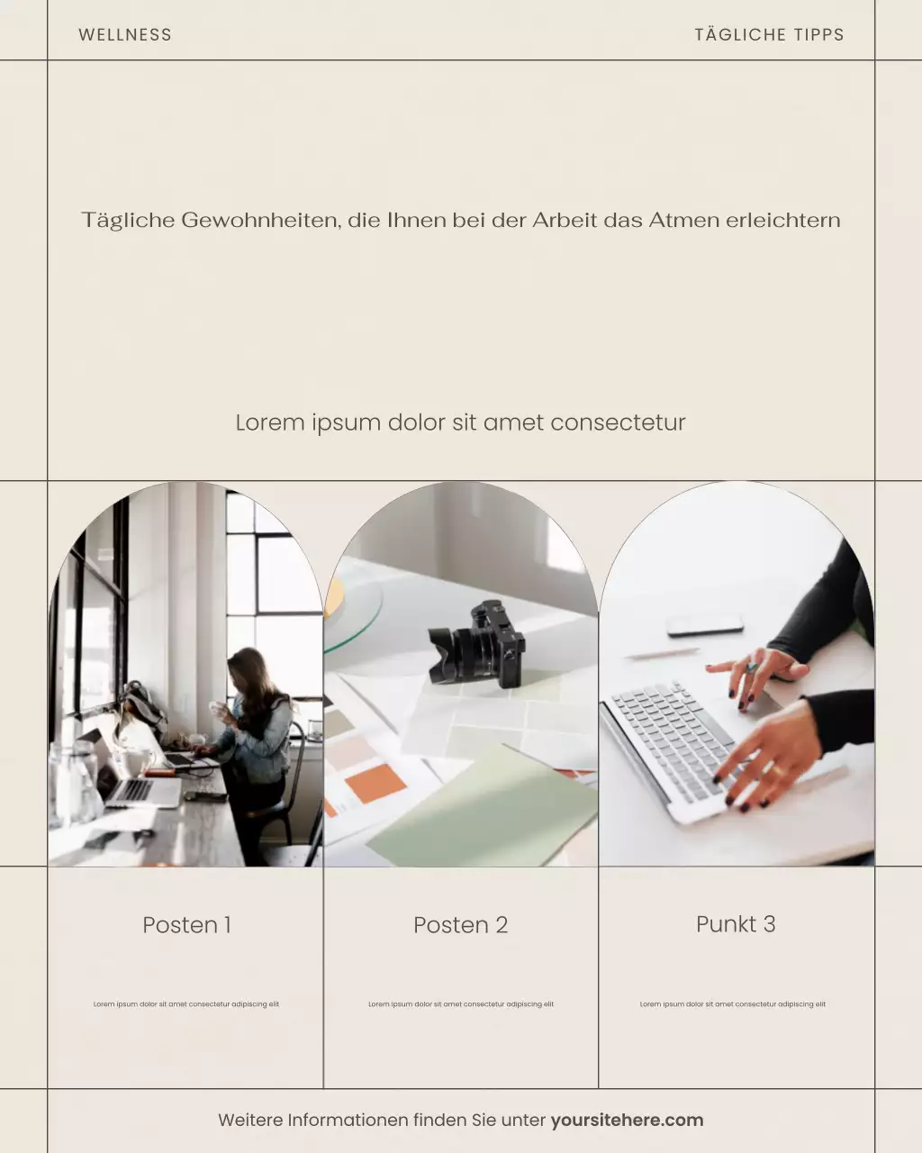 Beige Minimalist Wellness Tipps Instagram Post