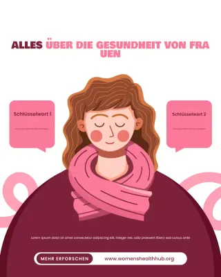 Weißer und pinker, auffälliger illustrativer Instagram-Beitrag zur Frauengesundheit