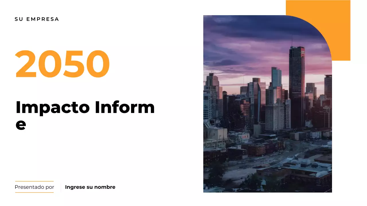 Presentación del documento del informe moderno de Orange