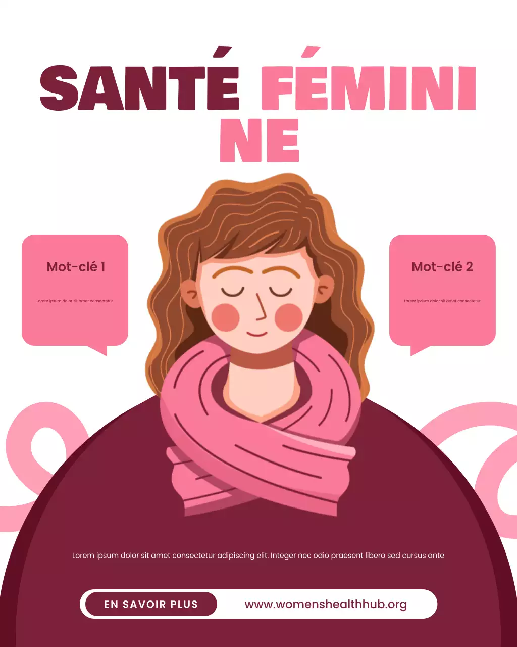 Publication Instagram illustrative et audacieuse sur la santé des femmes, en blanc et en rose
