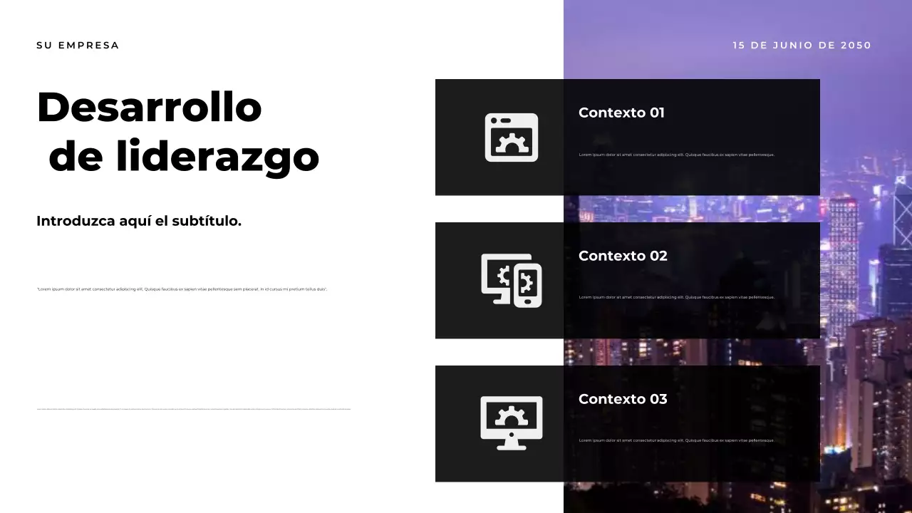 Presentación del documento del informe moderno de Orange