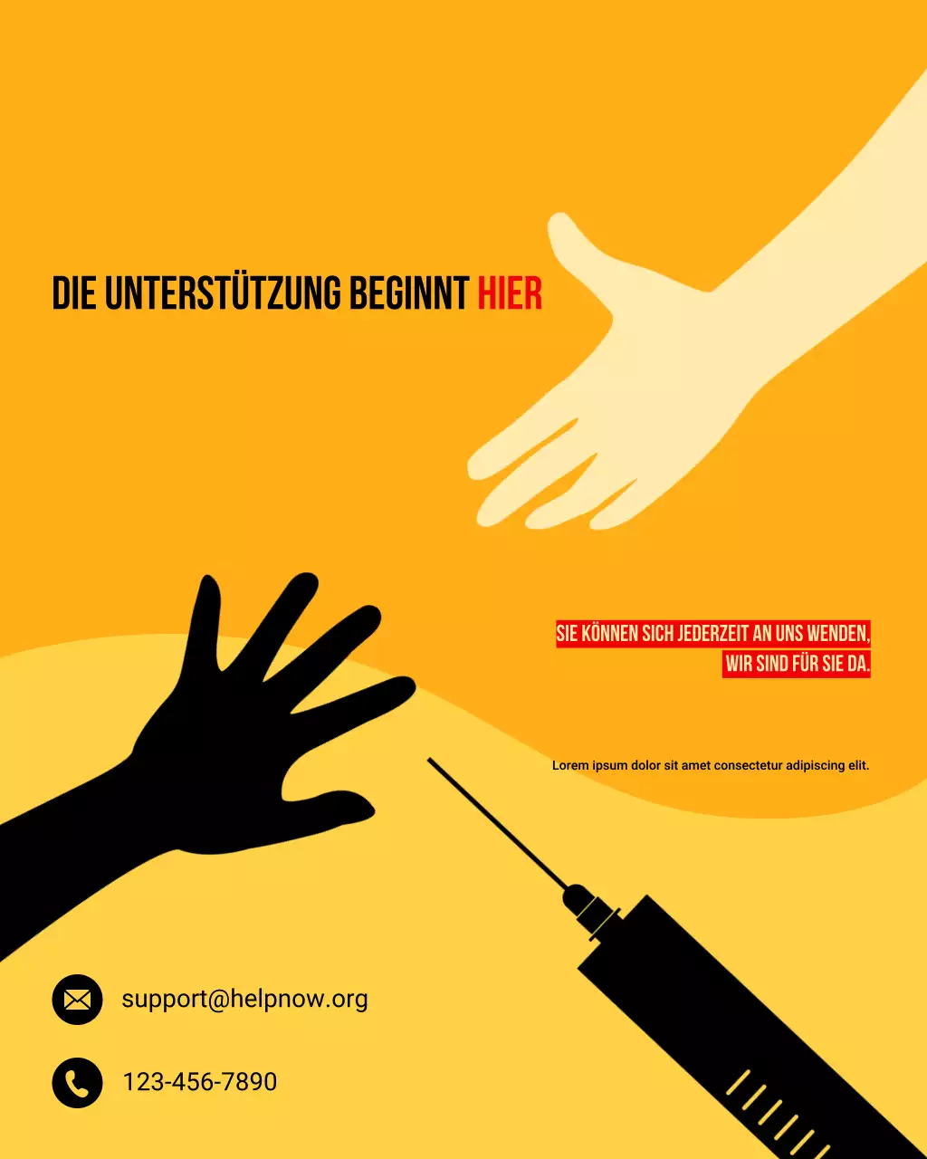 Orange und Brown Flat Substance Abuse bieten Hilfe Instagram-Post