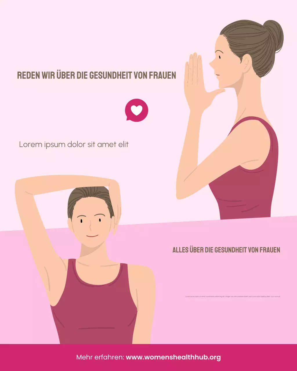 Pink Illustration – Instagram-Beitrag zur Frauengesundheit