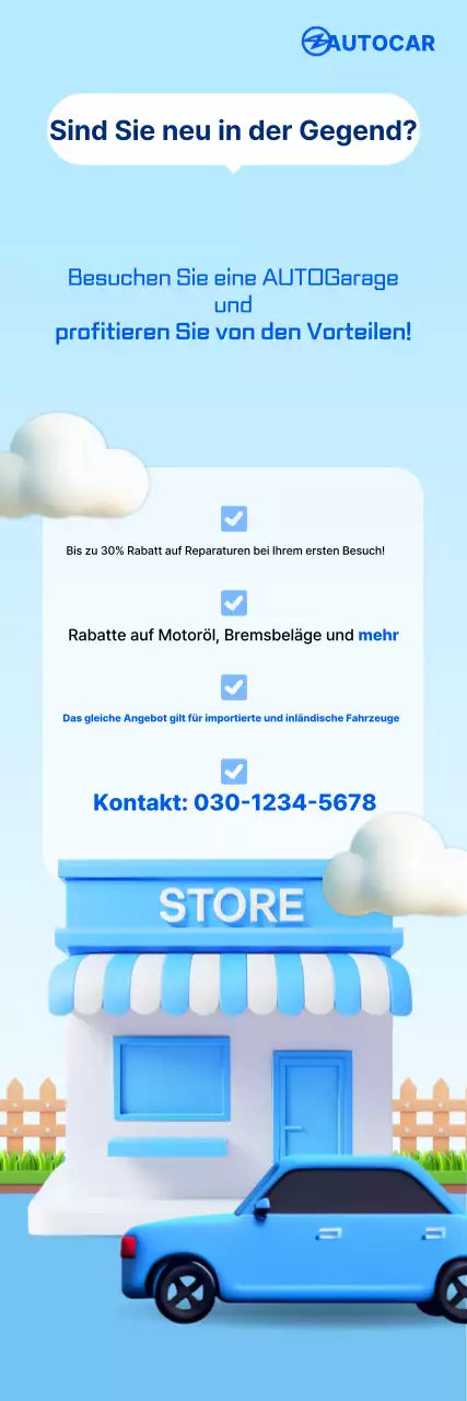 Sky Blue Modern Car Service-Werbung
