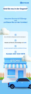 Sky Blue Modern Car Service-Werbung