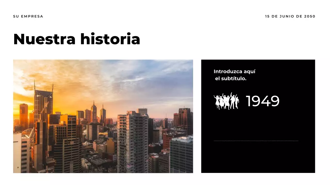 Presentación del documento del informe moderno de Orange