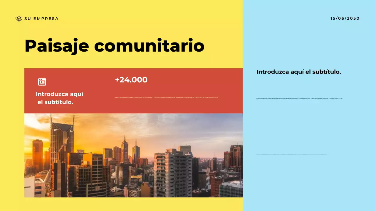 Presentación del anuncio de la comunidad Blue Modern