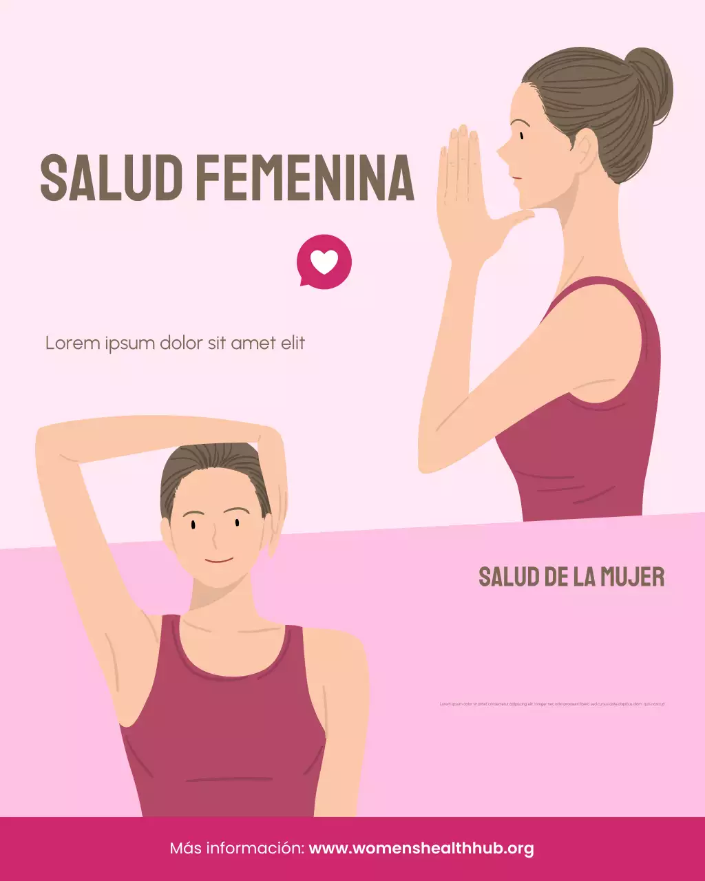 Ilustración rosa: publicación de Instagram sobre salud femenina