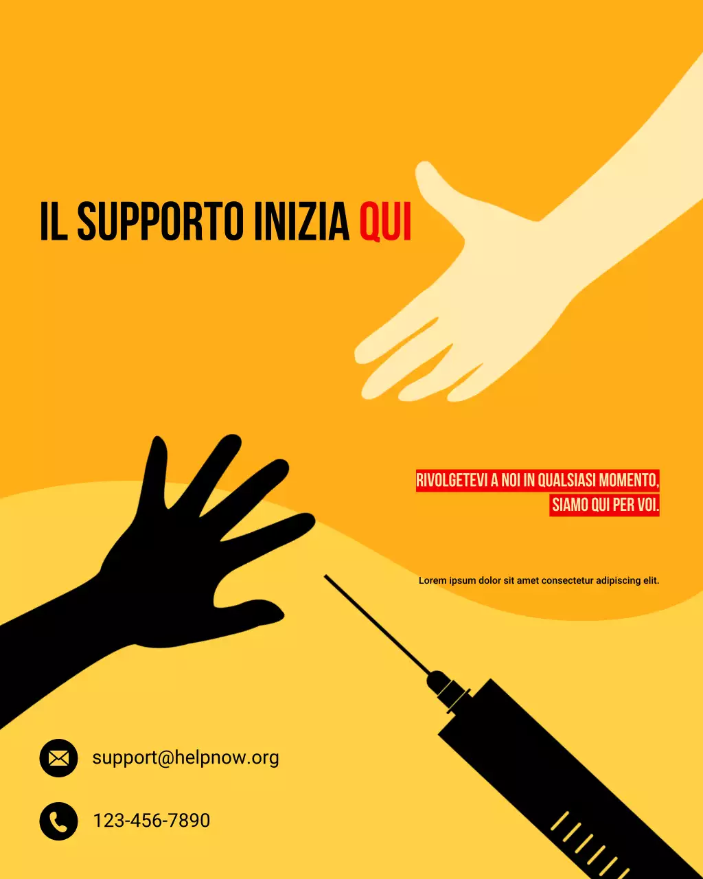 Post di Instagram sull'abuso di sostanze piatte arancioni e marroni