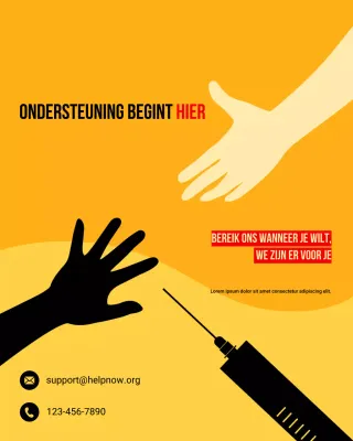 Oranje en Bruine Flat biedt hulp aan bij middelenmisbruik Instagram-bericht