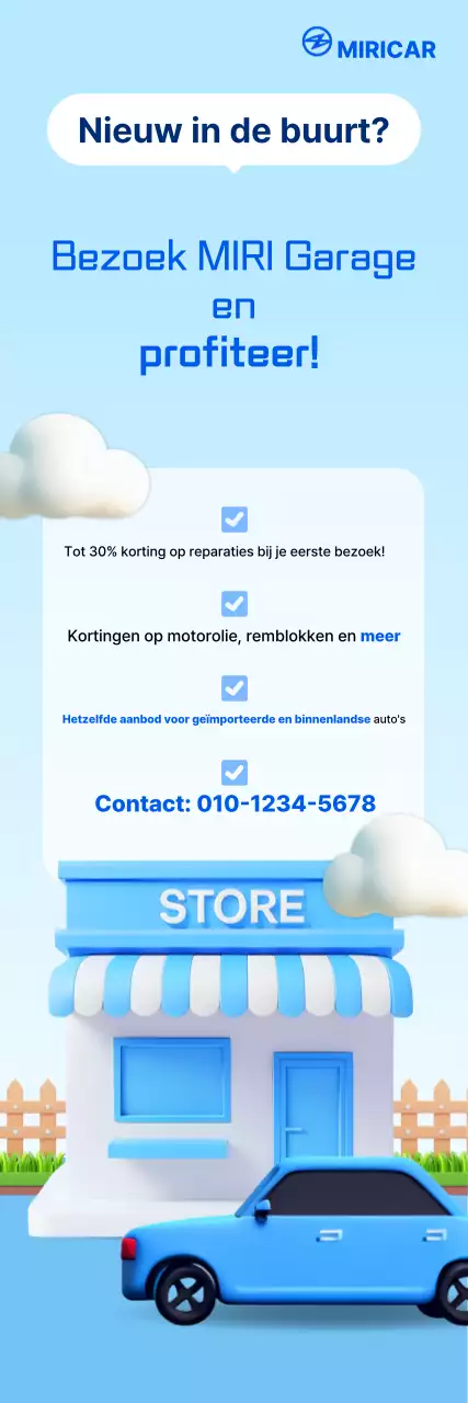 Sky Blue Modern Car Service Promotie