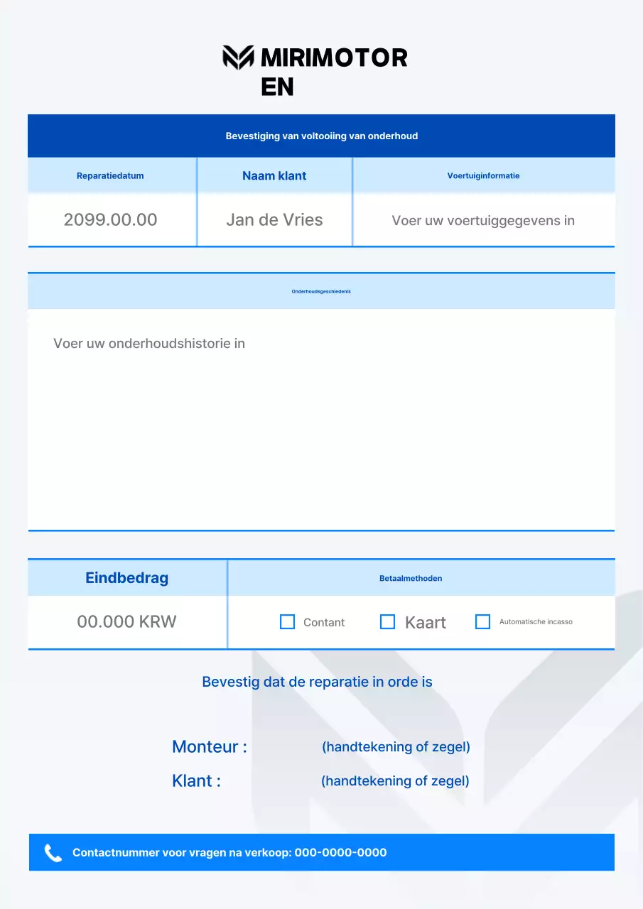 Blauwe Eenvoudige Autoverzorgingshandleiding