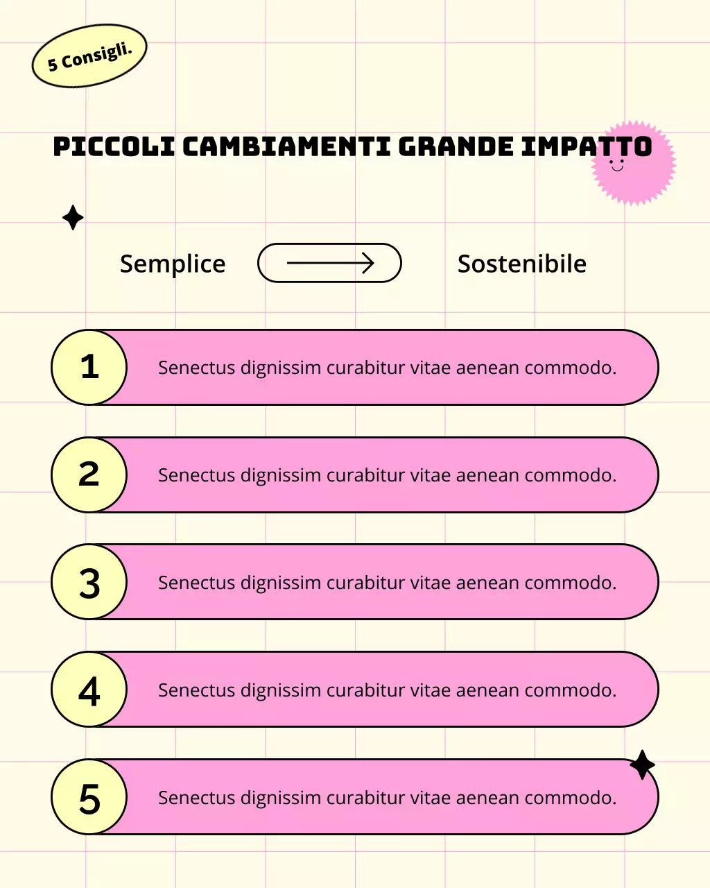 Post Instagram rosa e giallo sul benessere tra lavoro e vita privata