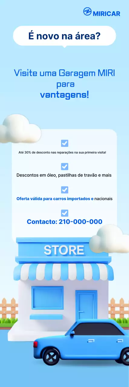 Promoção de serviço de carro moderno Sky Blue