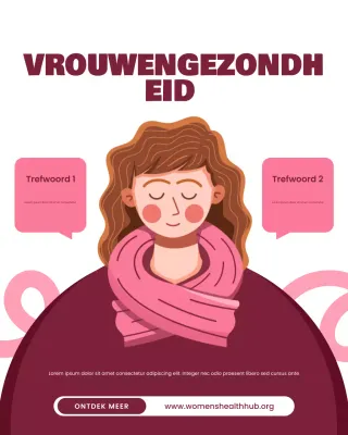 Witte en roze, opvallende illustratieve Instagram-post over de gezondheid van vrouwen