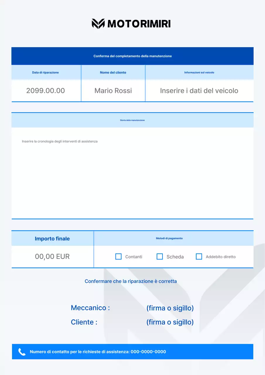 Manuale semplice per la cura dell'auto blu