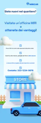 Promozione del servizio auto moderna Sky Blue