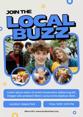 Blue Modern Community Event Announcement Poster