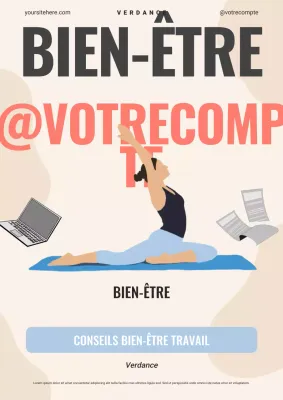 Affiche de promotion du bien-être moderne beige