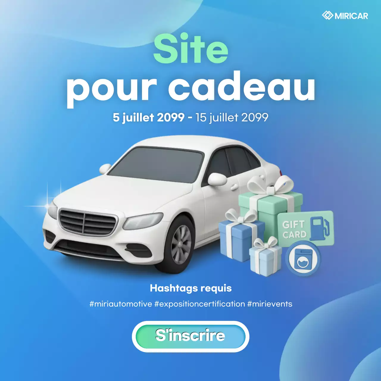 Événement de voitures modernes bleu ciel