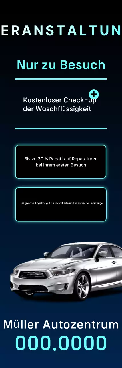 schwarze moderne Autowerbung