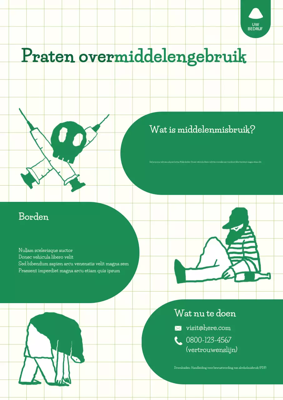 Informatieposter over groene, moderne stoffen