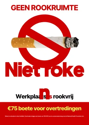 Rood-witte schone onderhoudswinkel, geen rookruimte, kennisgeving