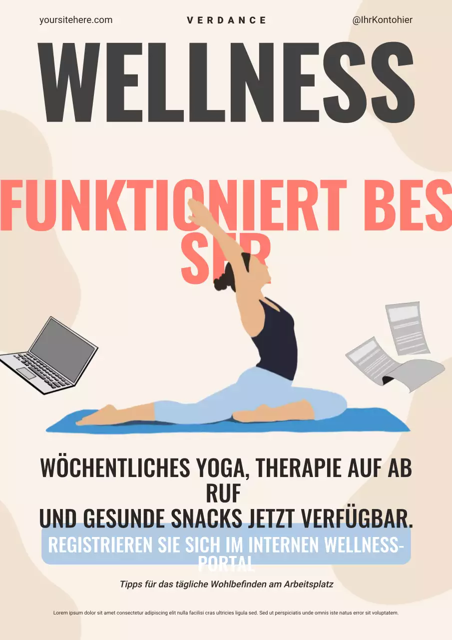 Beiges modernes Wellness-Werbeplakat