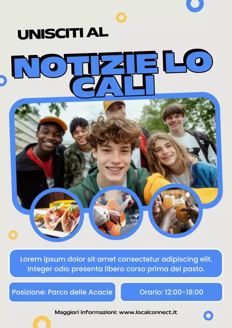 Manifesto dell'evento della comunità Blue Modern